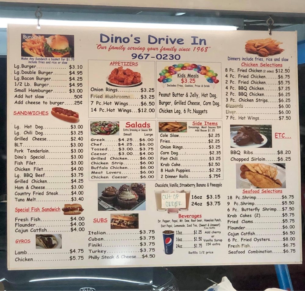 Dino's Drive-In Menu - Image 11