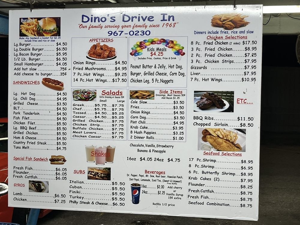 Dino's Drive-In Menu - Image 2