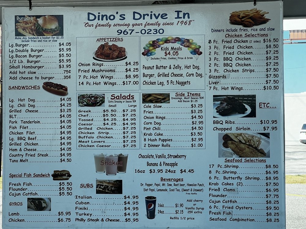 Dino's Drive-In Menu - Image 4